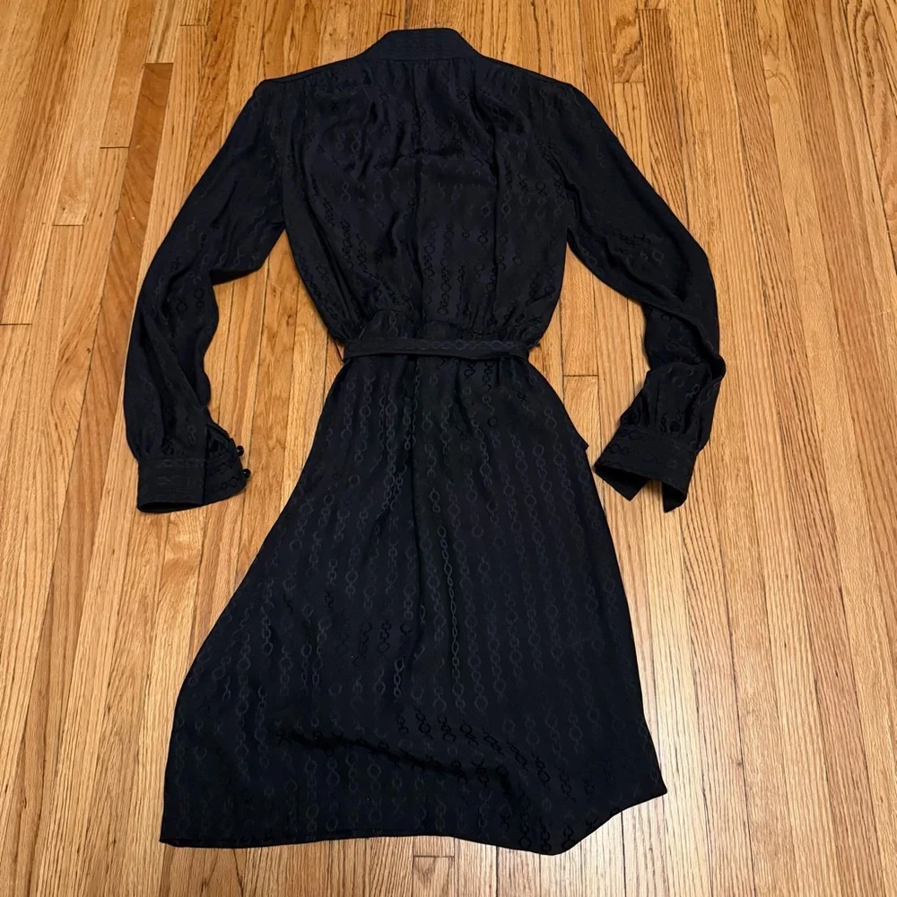 Trina Turk Black Long Sleeve Silk Dress - Picture 2 of 4